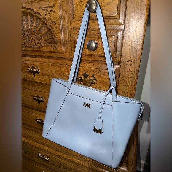 Michael Kors Handbags - Michael Kors Blue Maddie Tote VGUC